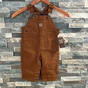 Carhartt KIDS' CANVAS BIB OVERALL FLANNEL-LINED (9 Months)